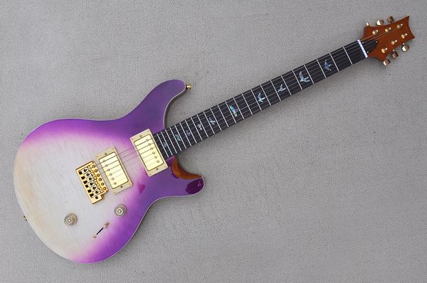 factory custom purple electric guitar with flame maple neck abalone fret inlay hh pickups golg hardwares can be customized
factory custom purple electric guitar with flame maple neck abalone fret inlay hh pickups golg hardwares can be customized