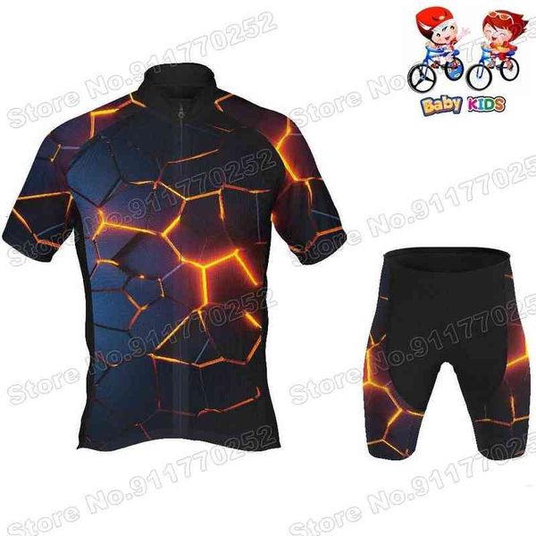 2021 popular kids cycling jersey sets 3d magma pattern boys girl cycling clothing children road bike shirts suit mtb maillot ropa, Black;red
2021 popular kids cycling jersey sets 3d magma pattern boys girl cycling clothing children road bike shirts suit mtb maillot ropa, Black;red