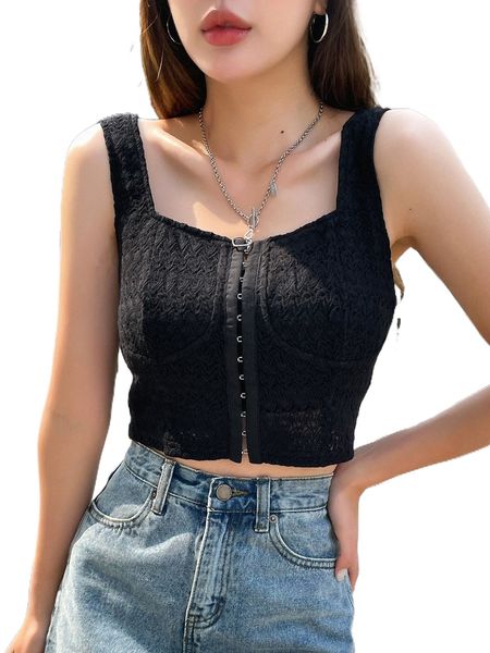 dazy hook and eye lace tank i6g0#, White