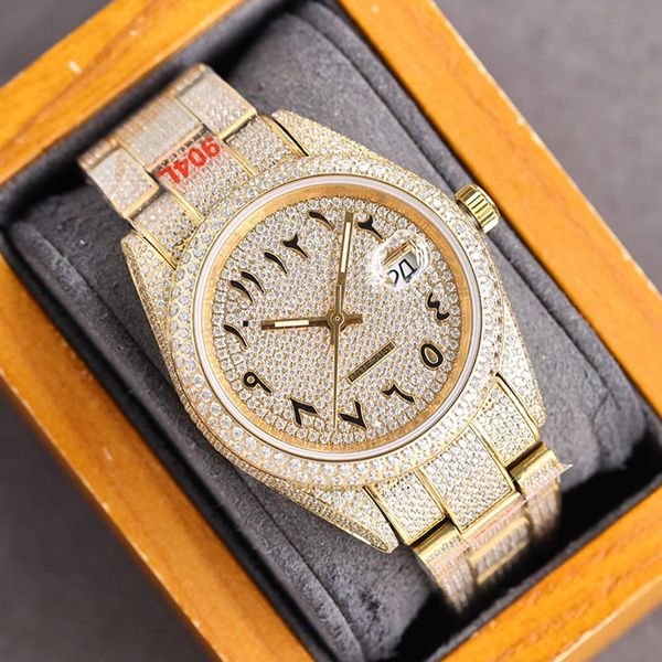 full diamond watch mens automatic mechanical watches 40mm wristwatches made of 904l stainless steel montre de luxe, Slivery;brown
full diamond watch mens automatic mechanical watches 40mm wristwatches made of 904l stainless steel montre de luxe, Slivery;brown