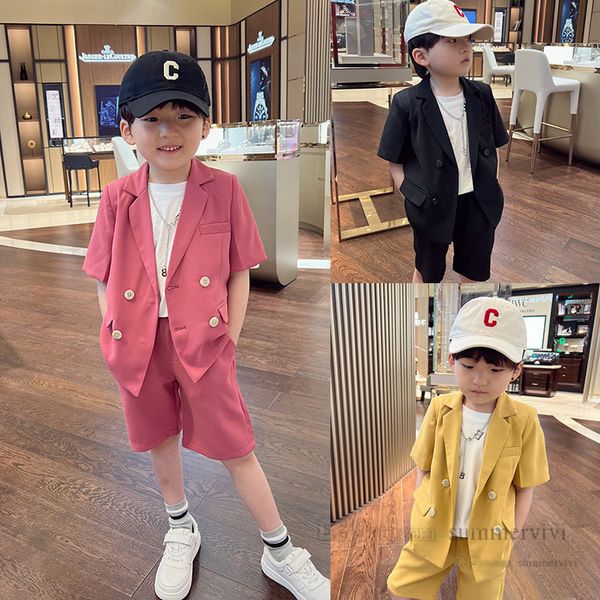 2022 boys performance clothing sets kids lapel double breasted short sleeve blazers outwear half shorts children gentleman outfits q7277, White
2022 boys performance clothing sets kids lapel double breasted short sleeve blazers outwear half shorts children gentleman outfits q7277, White