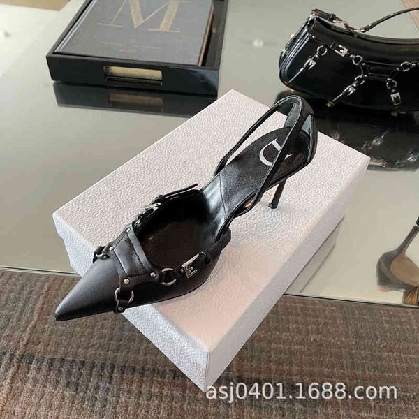 baotou leather sandals high heels women's thin spring and summer fashion shoes pointed white single rivet osz2 xom3, Black
baotou leather sandals high heels women's thin spring and summer fashion shoes pointed white single rivet osz2 xom3, Black