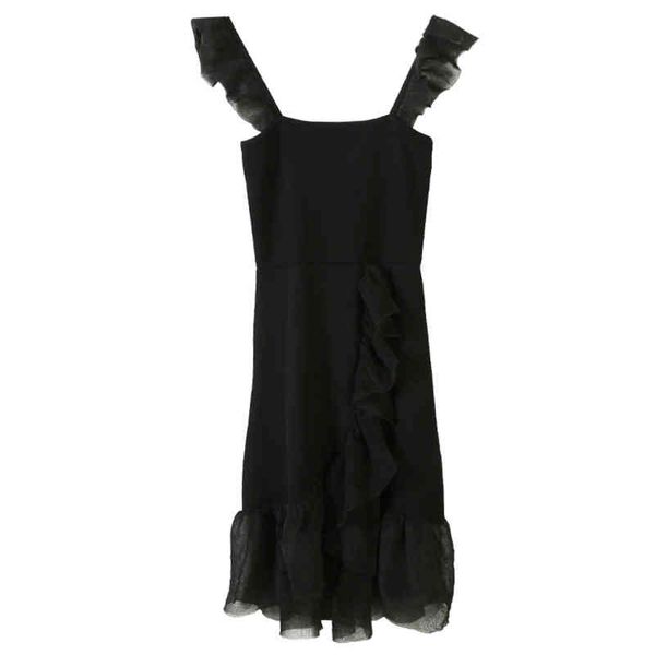 casual dresses summer women's wear solid color suspender dress yarn mesh splicing temperament slim knit qrz3, Black;gray
casual dresses summer women's wear solid color suspender dress yarn mesh splicing temperament slim knit qrz3, Black;gray