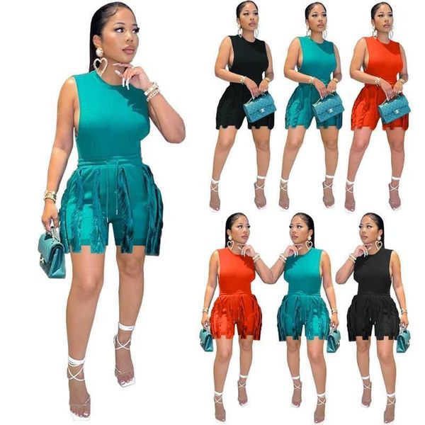 womens sleeveless vest drawstring tassel casual solid two piece set summer women clothes s-xxl, White
womens sleeveless vest drawstring tassel casual solid two piece set summer women clothes s-xxl, White