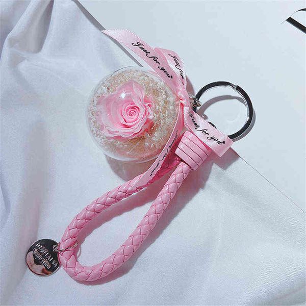 1pc romantic creative natural eternal rose flower keychain women girl pu leather braided rope key chain keyring valentine's day gift y2, Silver
1pc romantic creative natural eternal rose flower keychain women girl pu leather braided rope key chain keyring valentine's day gift y2, Silver
