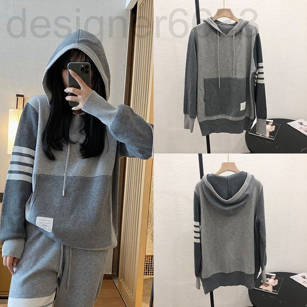 women's knits & tees designer spring tb style casual color matching four bar striped pullover sweater women's hooded sweater 3z0n, White
women's knits & tees designer spring tb style casual color matching four bar striped pullover sweater women's hooded sweater 3z0n, White