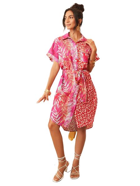 x margarita ditsy floral tropical print pocket front belted shirt dress q80h#, Black;gray
x margarita ditsy floral tropical print pocket front belted shirt dress q80h#, Black;gray