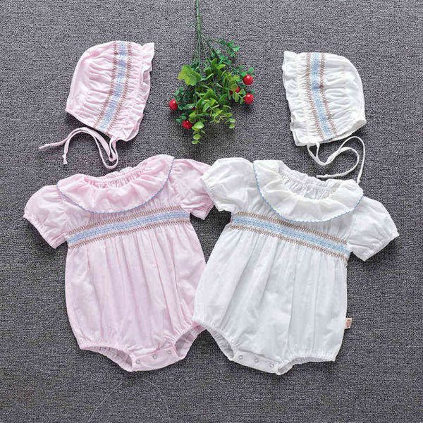 summer baby girls rompers newborn infant clothes toddler solid embroidery design jumpsuit with hat 2 pcs set princess one-pieces g220510, Blue
summer baby girls rompers newborn infant clothes toddler solid embroidery design jumpsuit with hat 2 pcs set princess one-pieces g220510, Blue