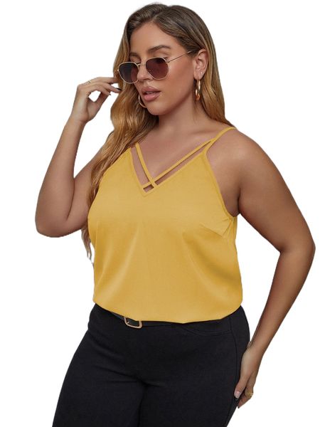 plus crisscross cami v84q#, Black