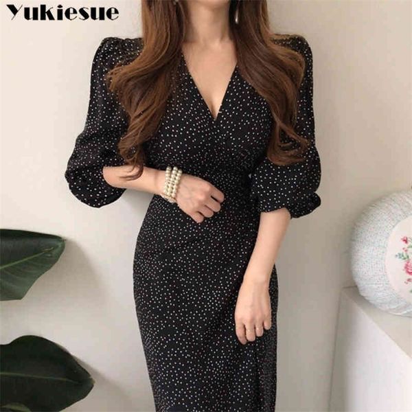 elegant lace up women slim waist bodycon dress spring fashion v neck puff sleeve polka dots female dress vestidos 210412, Black;gray
elegant lace up women slim waist bodycon dress spring fashion v neck puff sleeve polka dots female dress vestidos 210412, Black;gray
