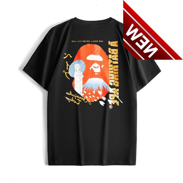 cotton youth loose casual round neck t-shirt short sleeve bap fashion brand unisex, White;black
cotton youth loose casual round neck t-shirt short sleeve bap fashion brand unisex, White;black