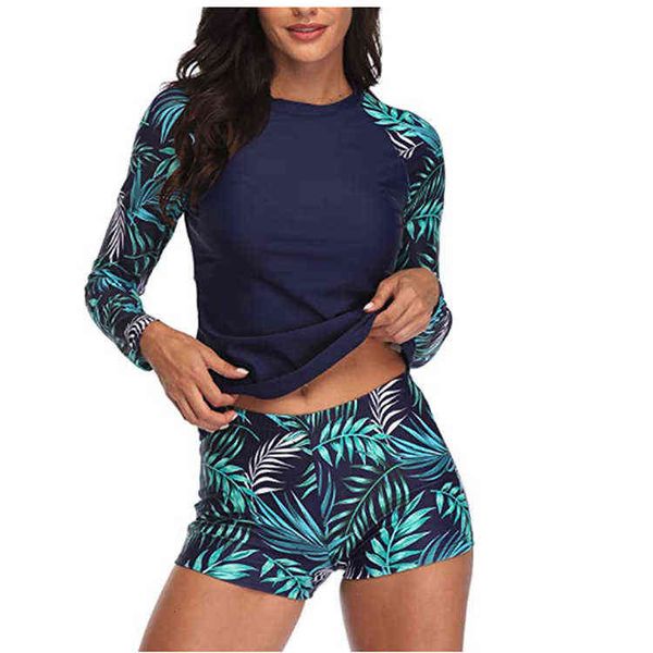 long fashion printed sleeve slim split bikini suit swimsuit boxer pants two piece set, White;black
long fashion printed sleeve slim split bikini suit swimsuit boxer pants two piece set, White;black