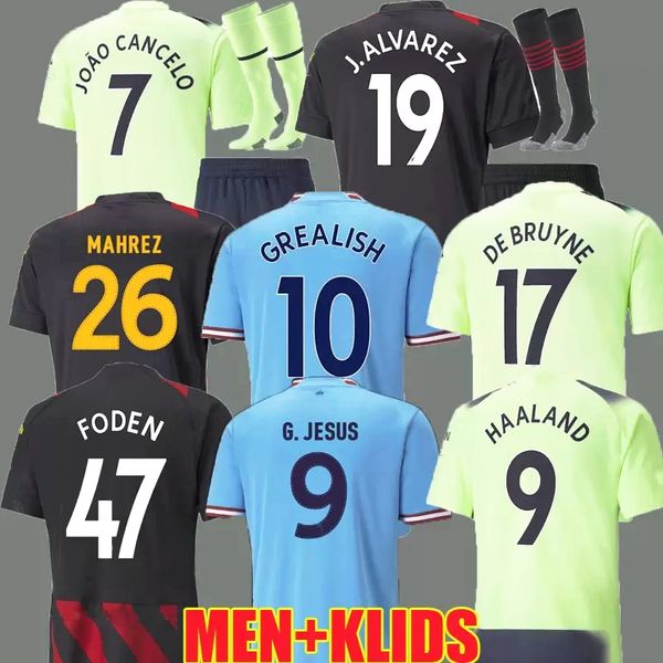 22 23 haaland 9 soccer jersey grealish bernardo sterling j. alvarez de bruyne foden mahrez 2022 2023 mans cities football shirts men kids ki, Black;yellow
22 23 haaland 9 soccer jersey grealish bernardo sterling j. alvarez de bruyne foden mahrez 2022 2023 mans cities football shirts men kids ki, Black;yellow