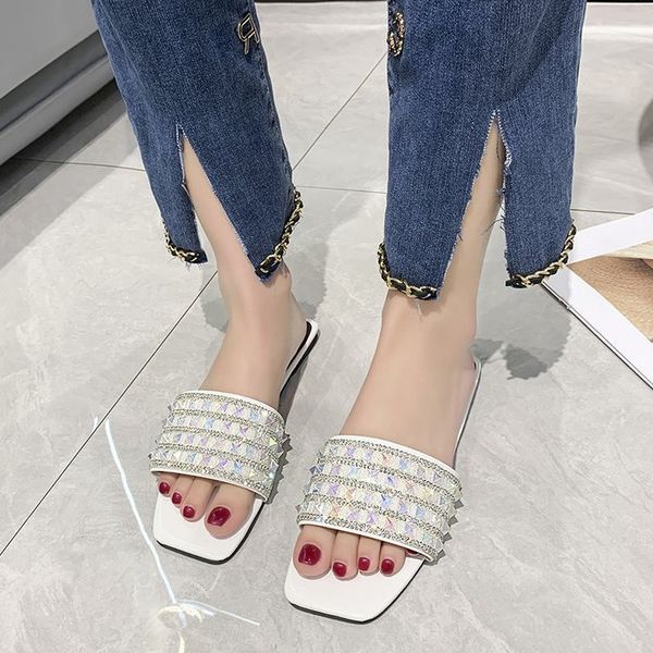 slippers women wear out in summer 2022 new fashion versatile net red rhinestone large flat bottom sandals, Black
slippers women wear out in summer 2022 new fashion versatile net red rhinestone large flat bottom sandals, Black