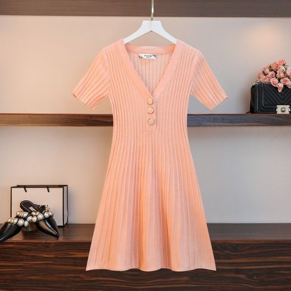summer fashion vneck short sleeve sweater dresses elegant ladies vintage knitted aline mini dress robe vestidos 210526, Black;gray
summer fashion vneck short sleeve sweater dresses elegant ladies vintage knitted aline mini dress robe vestidos 210526, Black;gray