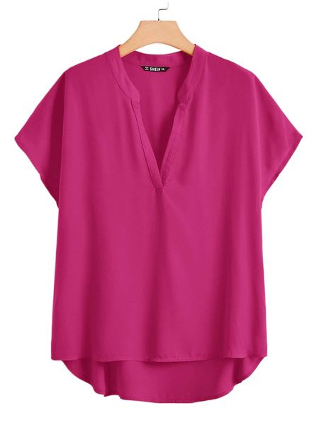 plus notch neck dip hem k56f#, Black
plus notch neck dip hem k56f#, Black