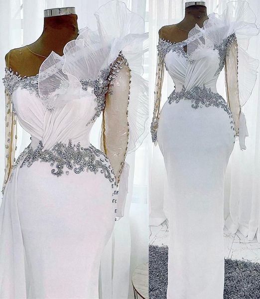 2022 arabic aso ebi luxurious sheath prom dresses long sleeve beaded crystals evening formal party second reception birthday gowns, Black
2022 arabic aso ebi luxurious sheath prom dresses long sleeve beaded crystals evening formal party second reception birthday gowns, Black