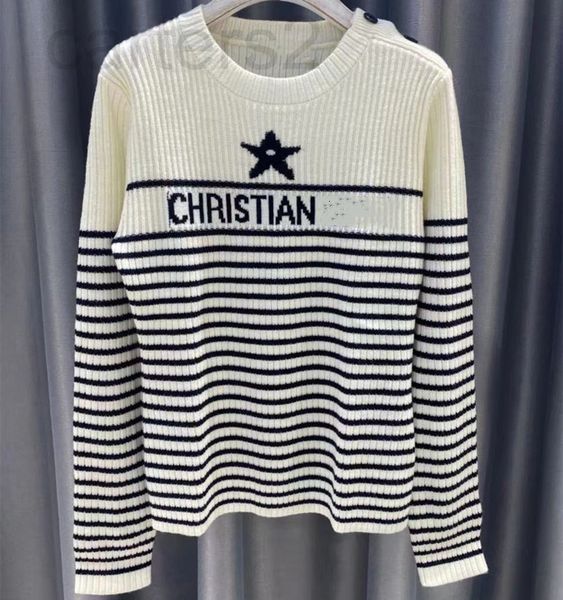 women's knits & tees designer straight 2022 early autumn new five pointed star striped navy button knitted round neck long sleeved for, White
women's knits & tees designer straight 2022 early autumn new five pointed star striped navy button knitted round neck long sleeved for, White