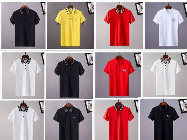cc family short busins casual summer cotton lapel polo shirt embroidered white men's t-shirt, White;black
cc family short busins casual summer cotton lapel polo shirt embroidered white men's t-shirt, White;black