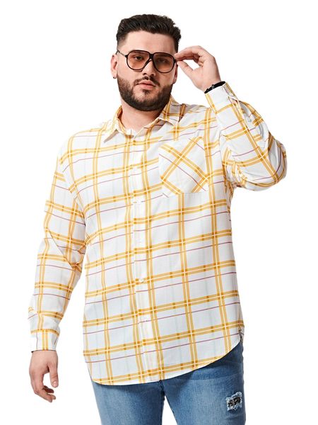 extended sizes men pocket patched plaid shirt k9zk#, White;black
extended sizes men pocket patched plaid shirt k9zk#, White;black