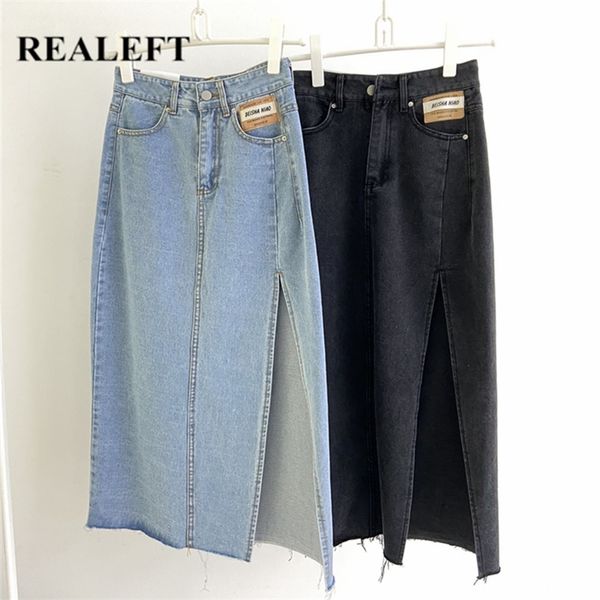realeft summer women's long denim skirts vintage high wasit jeans skirt straight side split a-line pencil female 220324, Black
realeft summer women's long denim skirts vintage high wasit jeans skirt straight side split a-line pencil female 220324, Black