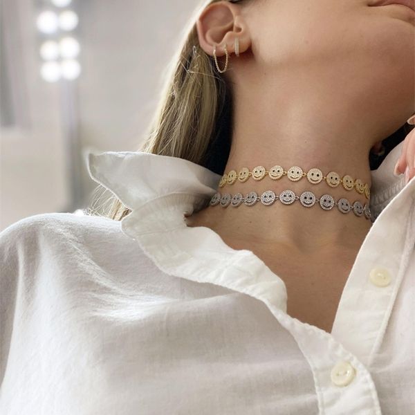 2022 summer new design good luck happy smile face disc charm choker necklace for women girl delicate party birthday gift jewelry, Golden;silver
2022 summer new design good luck happy smile face disc charm choker necklace for women girl delicate party birthday gift jewelry, Golden;silver
