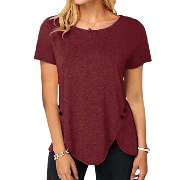 soteer womens shirts casual tee shirts short sleeve button side loose fits tunics blouses wine red 362a#, White
soteer womens shirts casual tee shirts short sleeve button side loose fits tunics blouses wine red 362a#, White