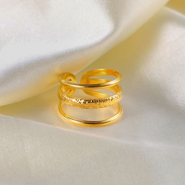 fashion ring three layer line open rings 18k gold stainless steel rings women's jewelry jdr201672, Silver
fashion ring three layer line open rings 18k gold stainless steel rings women's jewelry jdr201672, Silver