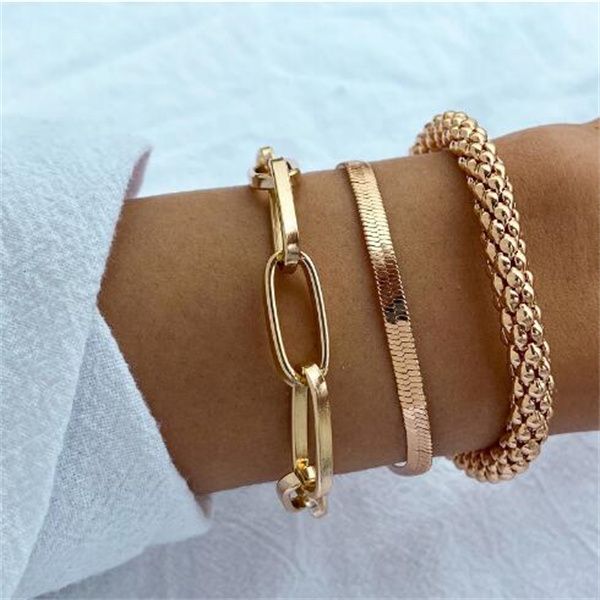 3pcs/set fashion thick chain link bracelets bangles for women vintage snake chain gold silver color bracelets set punk jewelry gc1416, Golden;silver
3pcs/set fashion thick chain link bracelets bangles for women vintage snake chain gold silver color bracelets set punk jewelry gc1416, Golden;silver