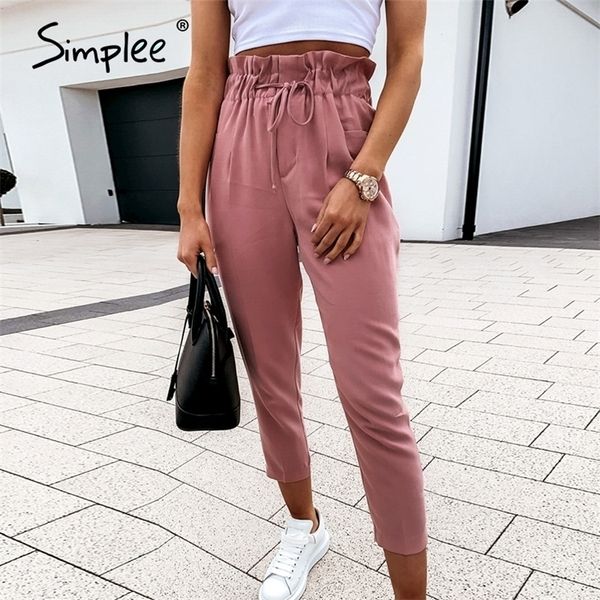 fashion women casual pant autumn high waist ruffled trousers chic sash female belt ladies solid pants 201228, Black;white
fashion women casual pant autumn high waist ruffled trousers chic sash female belt ladies solid pants 201228, Black;white