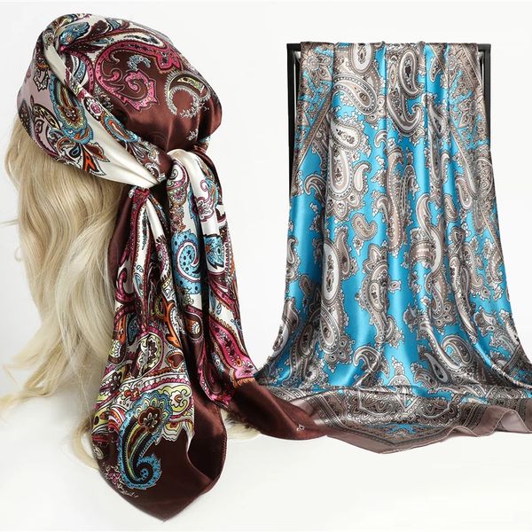 silk shawl square scarf for women print headband foulard satin hijab hair bands neckerchief female head wraps bandana 220630, Blue;gray
silk shawl square scarf for women print headband foulard satin hijab hair bands neckerchief female head wraps bandana 220630, Blue;gray