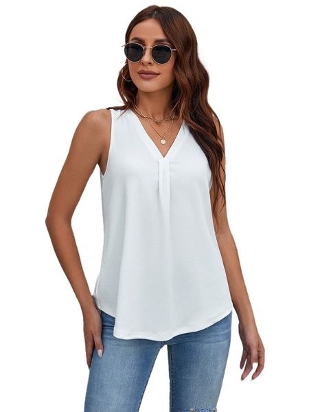 aamilife solid v neck tank 33hb#, White
aamilife solid v neck tank 33hb#, White