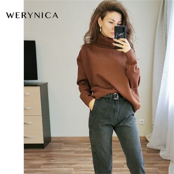 werynica new autumn winter women loose knitted sweater oversized turtleneck sweater long sleeves women outwear solid pullover lj200815, White;black
werynica new autumn winter women loose knitted sweater oversized turtleneck sweater long sleeves women outwear solid pullover lj200815, White;black