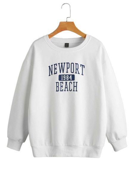letter graphic round neck pullover e6yw#, Black