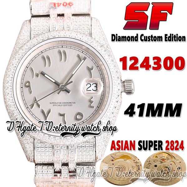 sf latest ew124300 a2824 automatic mens watch tw126334 jh114300 diamond case silver arabic dial 904l steel iced out diamonds bracelet eterni, Slivery;brown
sf latest ew124300 a2824 automatic mens watch tw126334 jh114300 diamond case silver arabic dial 904l steel iced out diamonds bracelet eterni, Slivery;brown