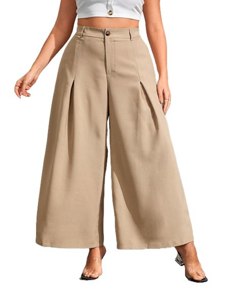 plus high waist fold pleated wide leg pants f6bp#, Black
plus high waist fold pleated wide leg pants f6bp#, Black