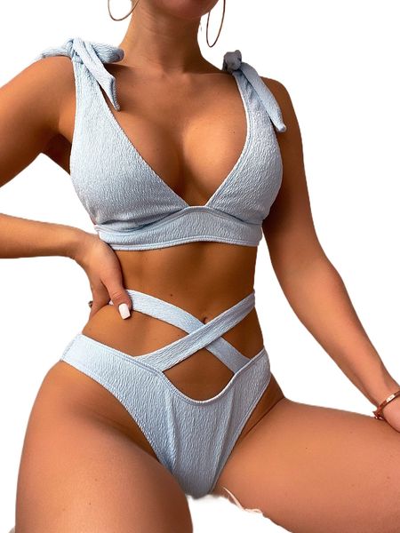 plain cross high cut bikini swimsuit d2ll#, White;black
plain cross high cut bikini swimsuit d2ll#, White;black