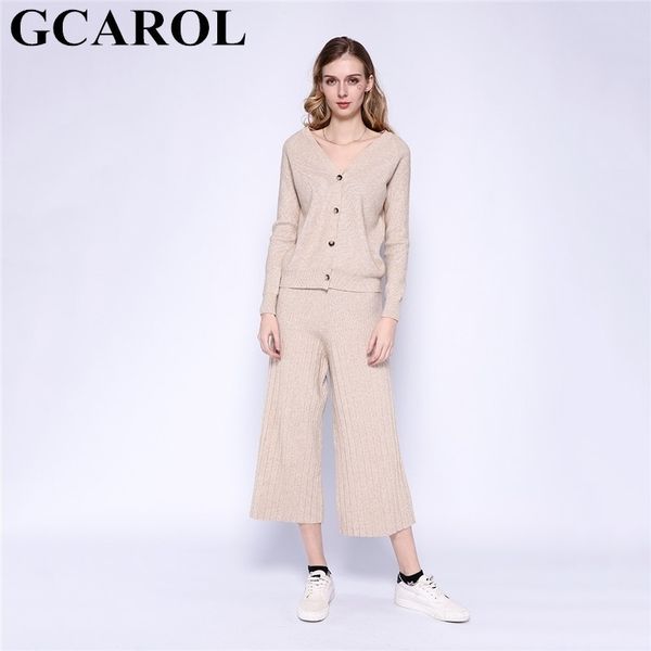 gcarol womens sets v neck cardigan and wide leg pants 2 pcs set knit elastic waist pants leisure fall winter outfits y200110, White
gcarol womens sets v neck cardigan and wide leg pants 2 pcs set knit elastic waist pants leisure fall winter outfits y200110, White