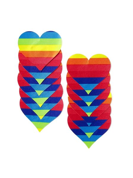 6pairs rainbow striped heart shaped nipple cover 17m7#, Black;red
6pairs rainbow striped heart shaped nipple cover 17m7#, Black;red