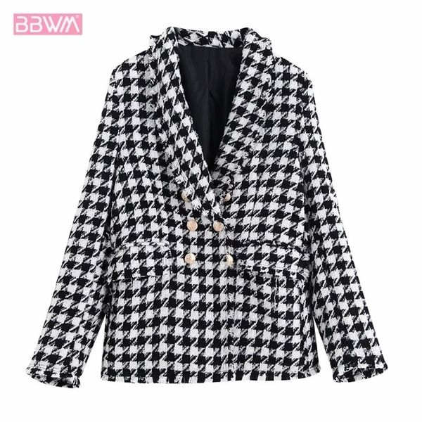 retro houndstooth lapel long sleeves women's jacket coat xiaoxiangfeng double bond draw back woolen cloth chic female lj200928, Black
retro houndstooth lapel long sleeves women's jacket coat xiaoxiangfeng double bond draw back woolen cloth chic female lj200928, Black
