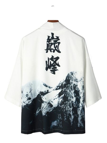 men mountain and chinese letter graphic open front kimono without tee r5o3#, White;black
men mountain and chinese letter graphic open front kimono without tee r5o3#, White;black