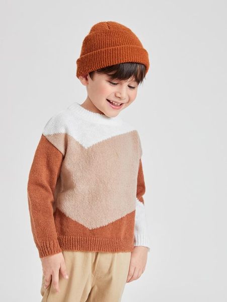toddler boys cut and sew drop shoulder sweater she01, Blue