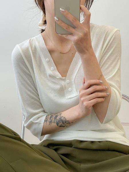 100 cotton korean button thin basic t shirts women solid v neck half sleeve female summer casual slim fit, White
100 cotton korean button thin basic t shirts women solid v neck half sleeve female summer casual slim fit, White