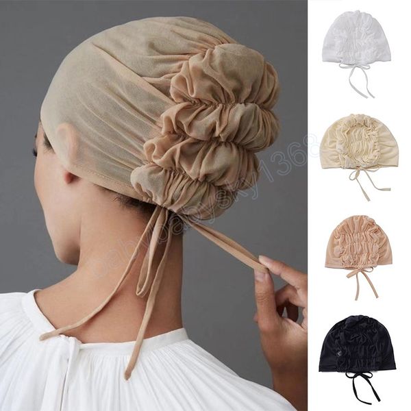 female high elastic muslim hat multi-colored western style simplicity pullover hat ladies breathable all-match pleated hats, Yellow 
female high elastic muslim hat multi-colored western style simplicity pullover hat ladies breathable all-match pleated hats, Yellow