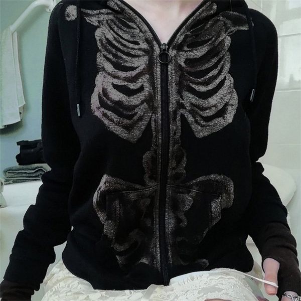 women skeleton jacket goth hoodies print oversized street coat harajuku streetwear autumn grunge black punk zipper jackets 220817
women skeleton jacket goth hoodies print oversized street coat harajuku streetwear autumn grunge black punk zipper jackets 220817