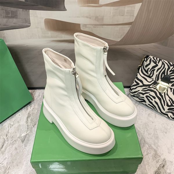 fashion womens casual shoes front zipper booties designer black white thick sole martin boots leather round toe short
fashion womens casual shoes front zipper booties designer black white thick sole martin boots leather round toe short