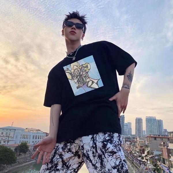 22ss crew neck oil painting t shirt men women eu size cotton tees fashion summer, Black;brown
22ss crew neck oil painting t shirt men women eu size cotton tees fashion summer, Black;brown