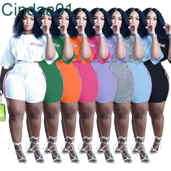 womens plus size tracksuits 2 pieces set designer stripe printed bat sleeve t-shirt shorts sports suits summer casual sportwear, Gray
womens plus size tracksuits 2 pieces set designer stripe printed bat sleeve t-shirt shorts sports suits summer casual sportwear, Gray