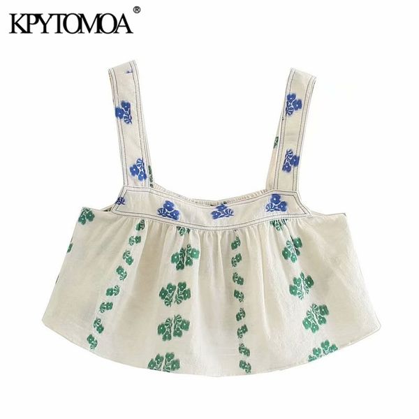 kpytomoa women fashion floral embroidery cropped tank vintage back elastic wide straps female camis mujer 220519, White
kpytomoa women fashion floral embroidery cropped tank vintage back elastic wide straps female camis mujer 220519, White