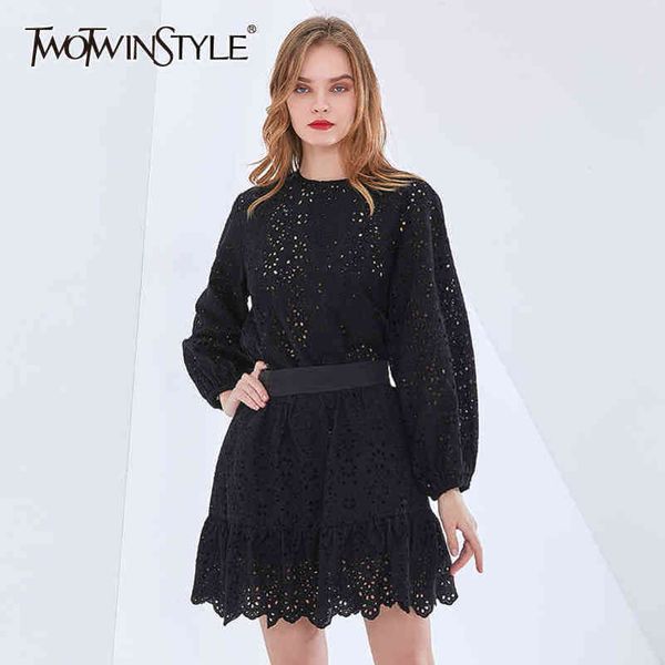 white elegant two piece set for women o neck lantern sleeve shirt high waist skirt hollow out sets female 210423
white elegant two piece set for women o neck lantern sleeve shirt high waist skirt hollow out sets female 210423